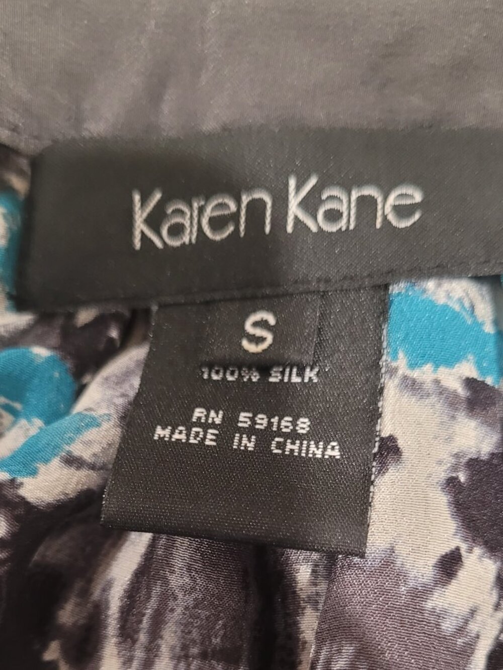 Karen Kane , size S, teal and black print - Picture 6 of 6